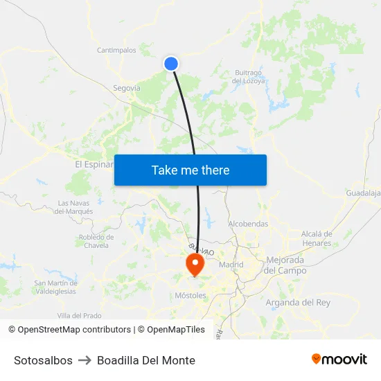 Sotosalbos to Boadilla Del Monte map