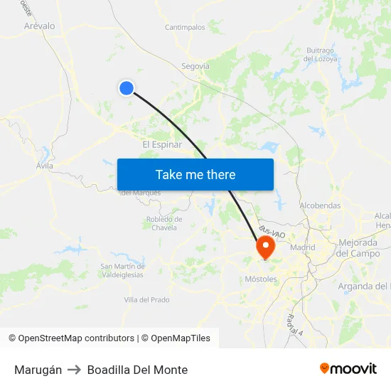 Marugán to Boadilla Del Monte map