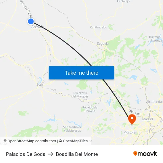 Palacios De Goda to Boadilla Del Monte map