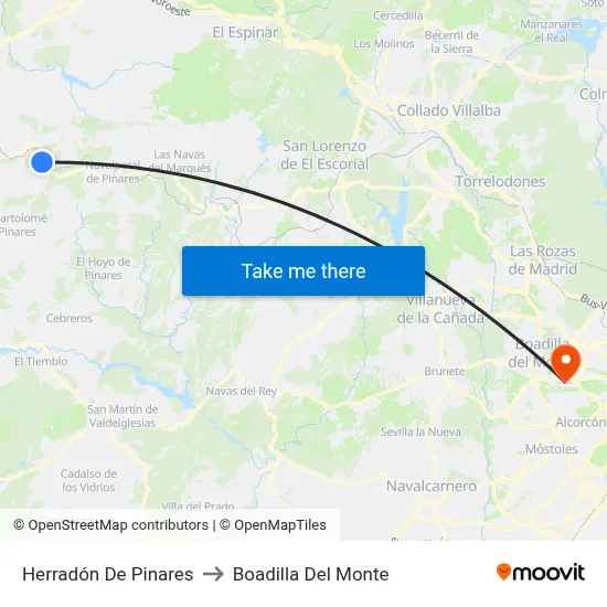 Herradón De Pinares to Boadilla Del Monte map