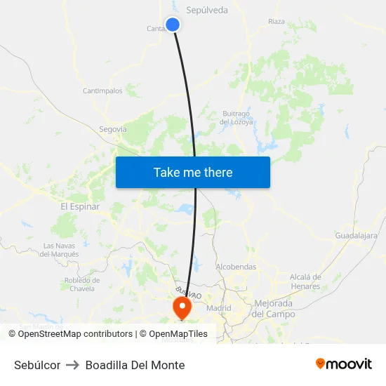 Sebúlcor to Boadilla Del Monte map