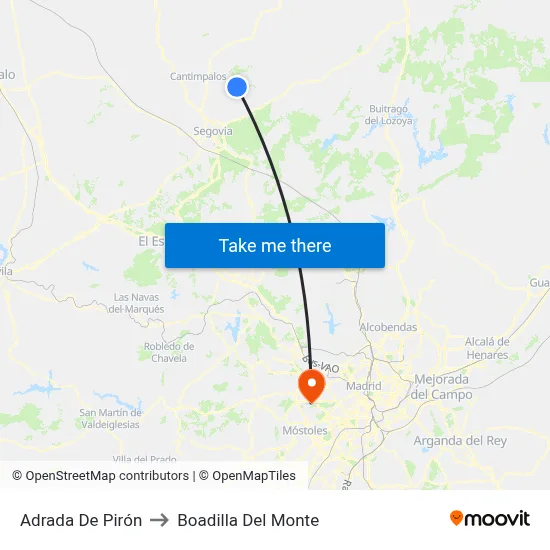 Adrada De Pirón to Boadilla Del Monte map