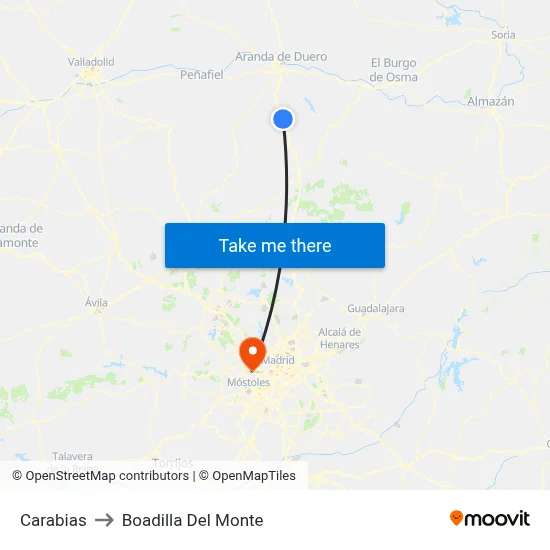 Carabias to Boadilla Del Monte map