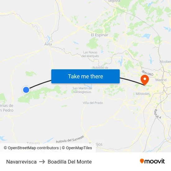 Navarrevisca to Boadilla Del Monte map