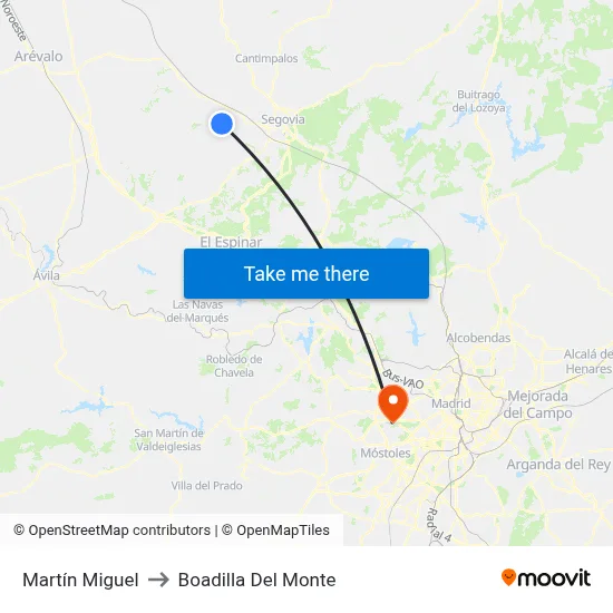Martín Miguel to Boadilla Del Monte map