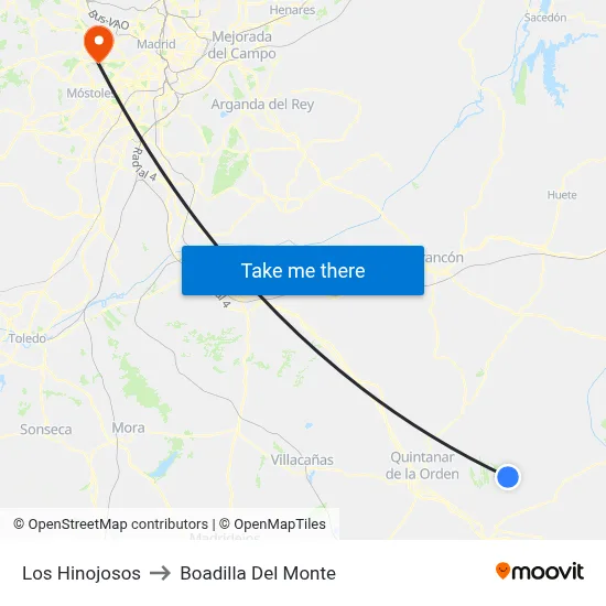 Los Hinojosos to Boadilla Del Monte map