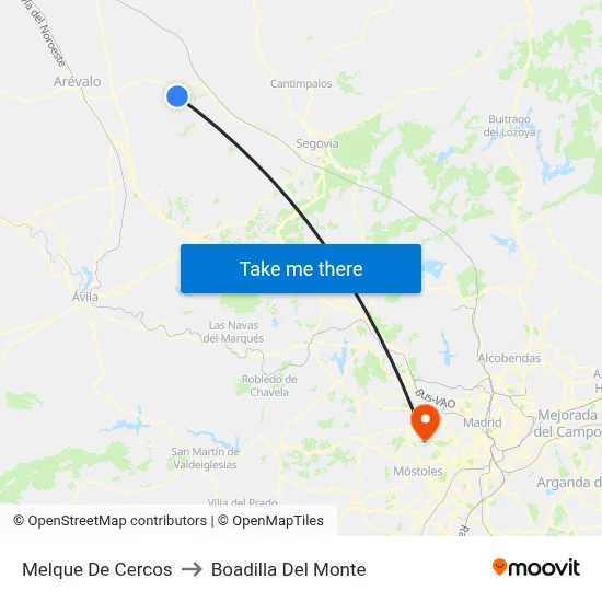 Melque De Cercos to Boadilla Del Monte map