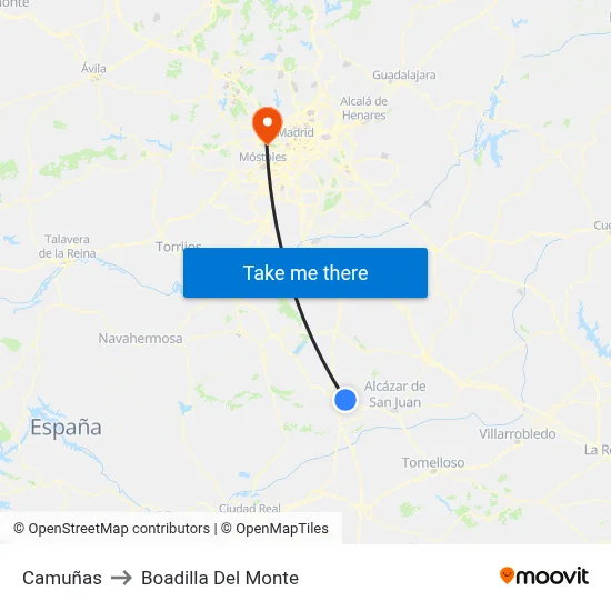 Camuñas to Boadilla Del Monte map