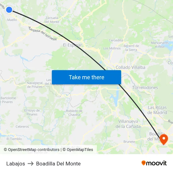 Labajos to Boadilla Del Monte map