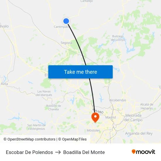 Escobar De Polendos to Boadilla Del Monte map