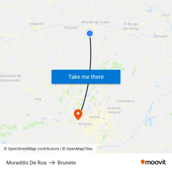 Moradillo De Roa to Brunete map