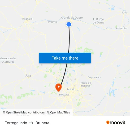 Torregalindo to Brunete map