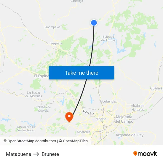 Matabuena to Brunete map