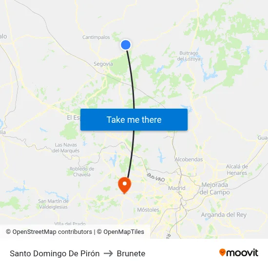 Santo Domingo De Pirón to Brunete map