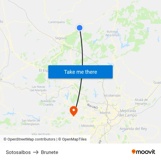 Sotosalbos to Brunete map