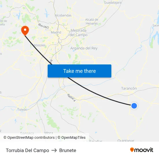Torrubia Del Campo to Brunete map