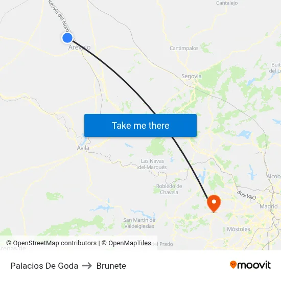 Palacios De Goda to Brunete map