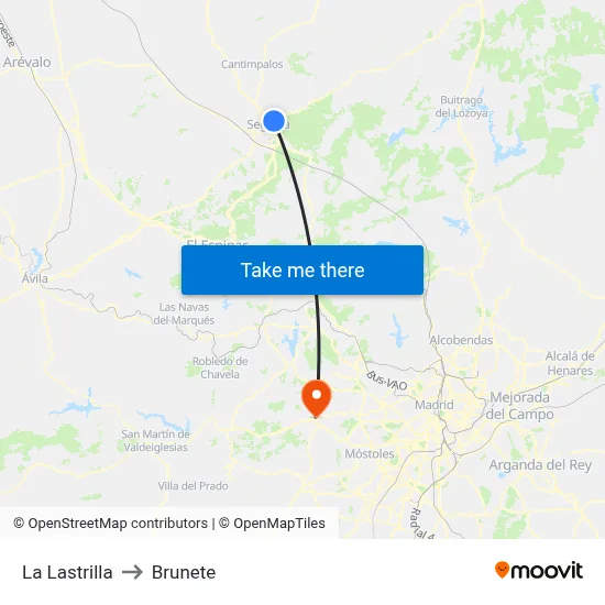 La Lastrilla to Brunete map