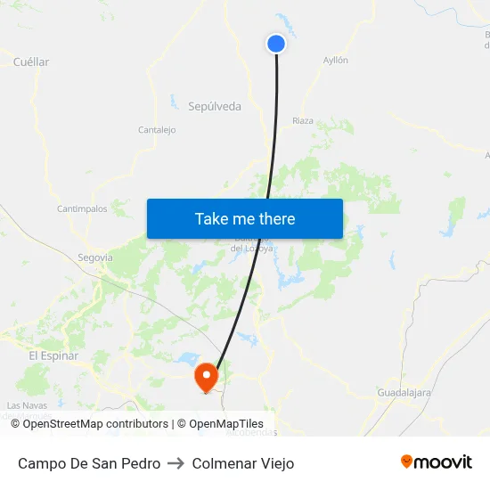 Campo De San Pedro to Colmenar Viejo map