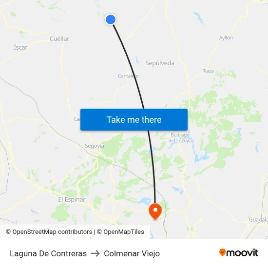 Laguna De Contreras to Colmenar Viejo map