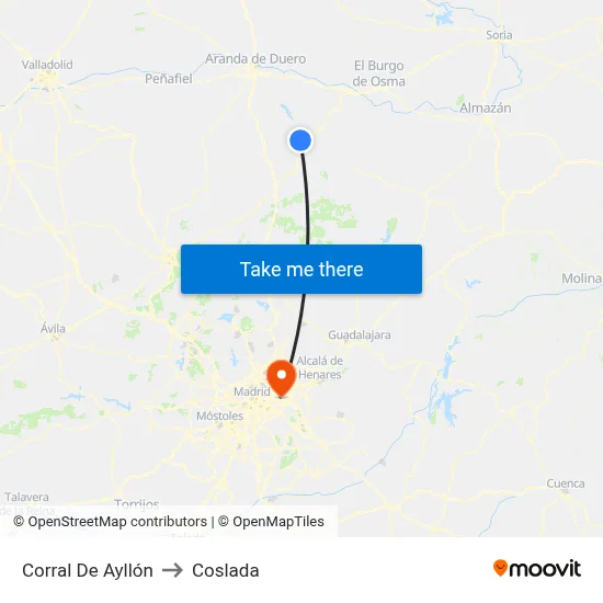 Corral De Ayllón to Coslada map
