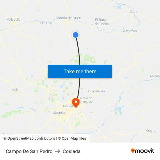 Campo De San Pedro to Coslada map