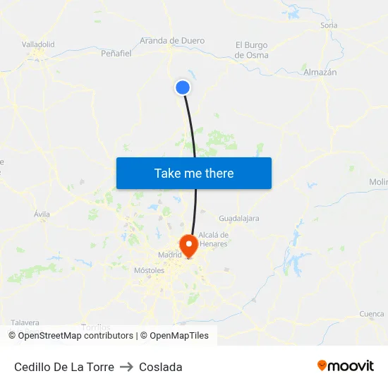 Cedillo De La Torre to Coslada map