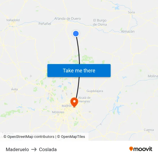 Maderuelo to Coslada map