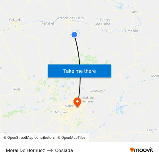 Moral De Hornuez to Coslada map