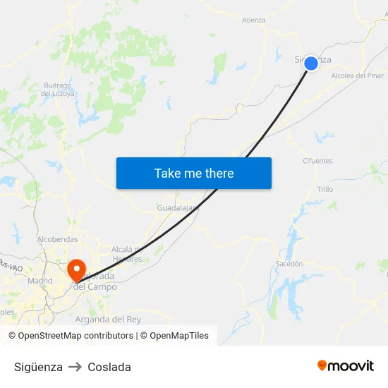 Sigüenza to Coslada map