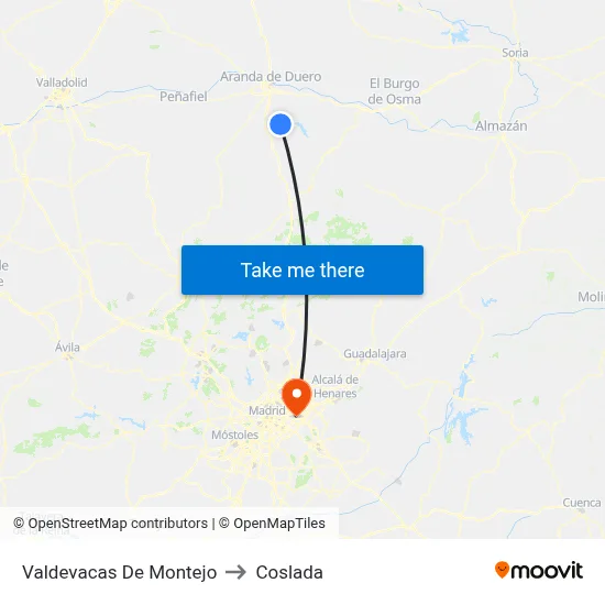Valdevacas De Montejo to Coslada map
