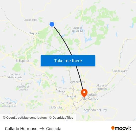 Collado Hermoso to Coslada map