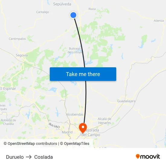 Duruelo to Coslada map
