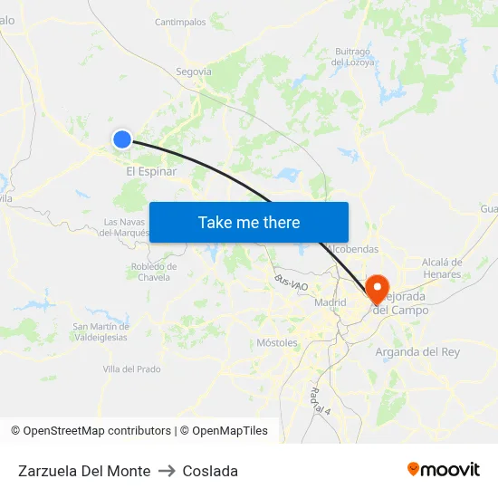 Zarzuela Del Monte to Coslada map