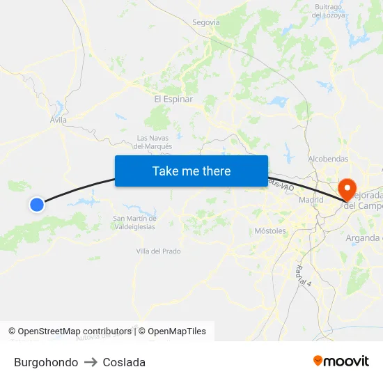 Burgohondo to Coslada map
