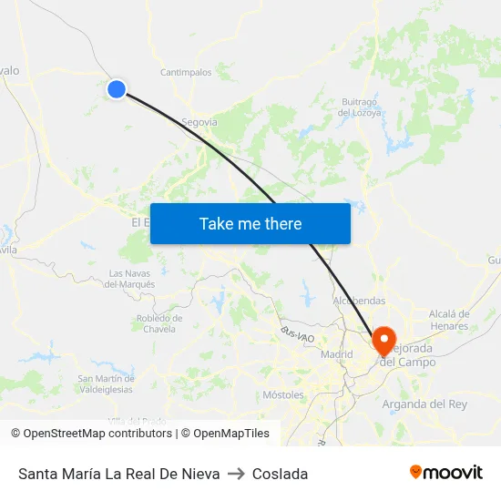 Santa María La Real De Nieva to Coslada map