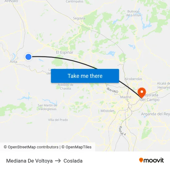 Mediana De Voltoya to Coslada map