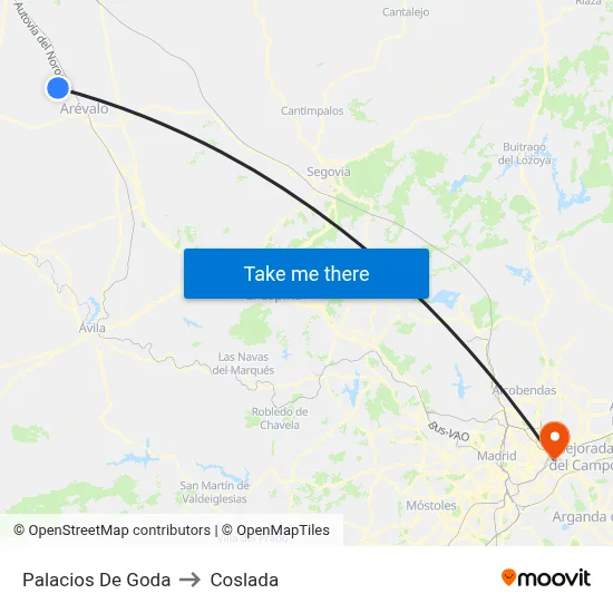 Palacios De Goda to Coslada map