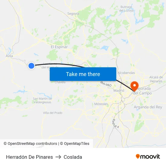 Herradón De Pinares to Coslada map