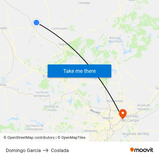 Domingo García to Coslada map