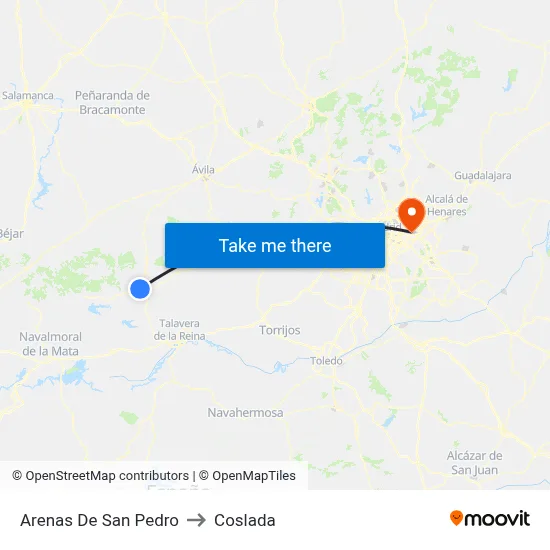 Arenas De San Pedro to Coslada map