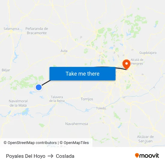 Poyales Del Hoyo to Coslada map