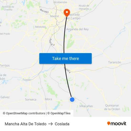 Mancha Alta De Toledo to Coslada map
