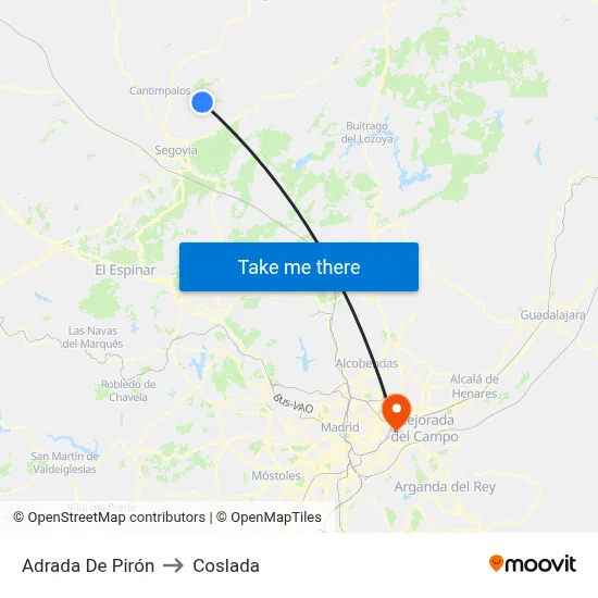 Adrada De Pirón to Coslada map