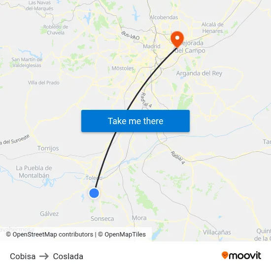 Cobisa to Coslada map