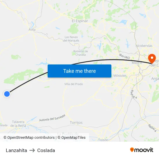 Lanzahíta to Coslada map