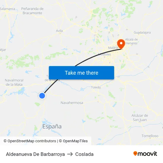 Aldeanueva De Barbarroya to Coslada map