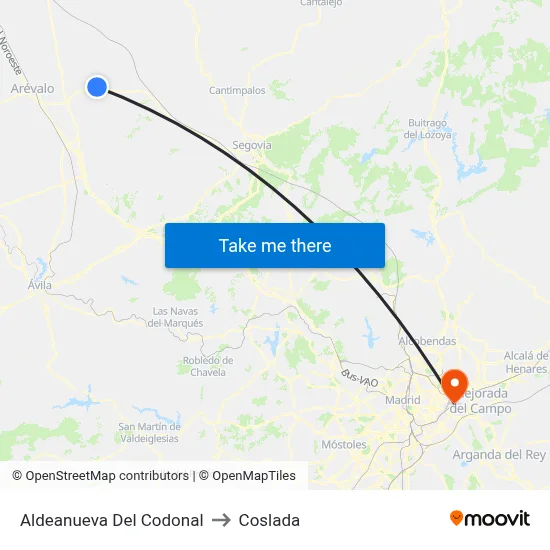 Aldeanueva Del Codonal to Coslada map