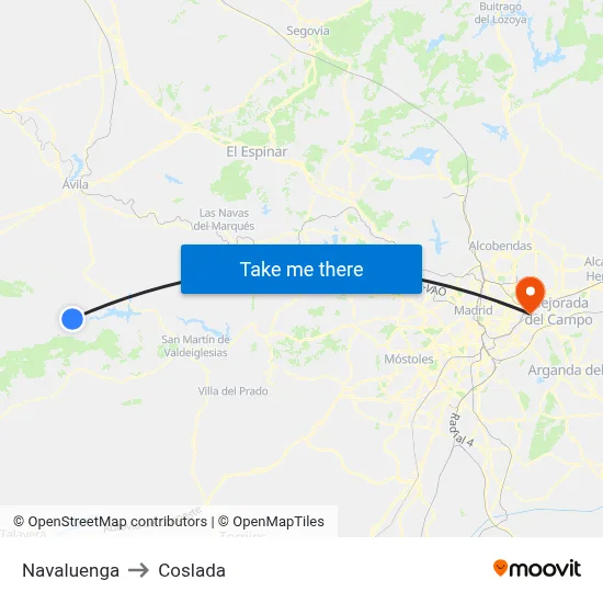 Navaluenga to Coslada map