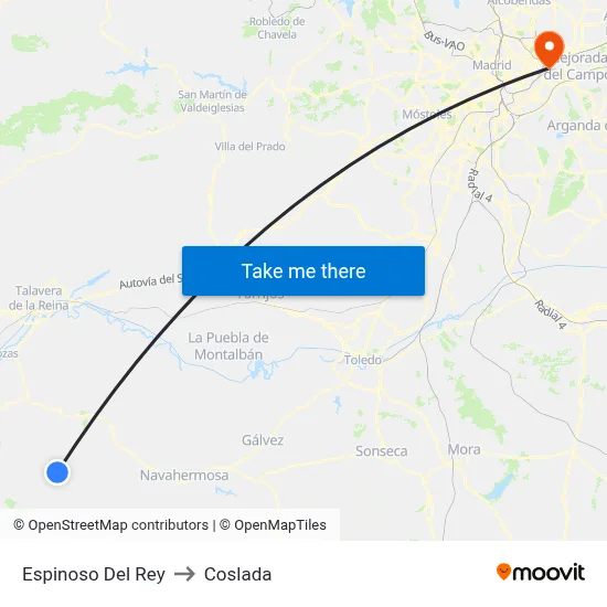 Espinoso Del Rey to Coslada map